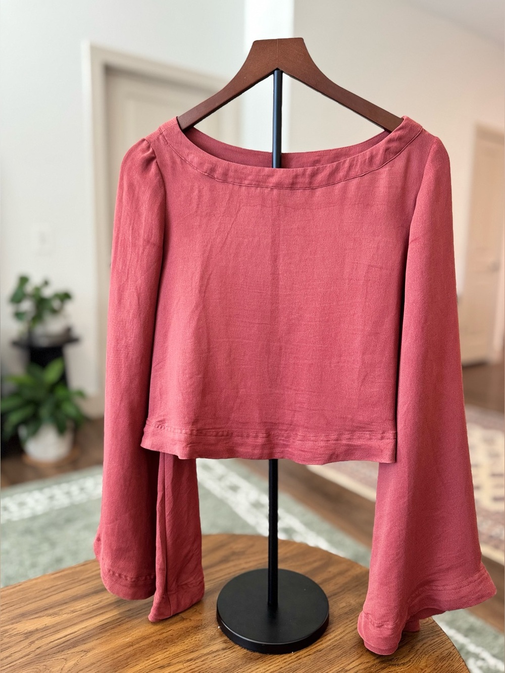 Free People Women’s Rust Pink Long-Sleeve Top
